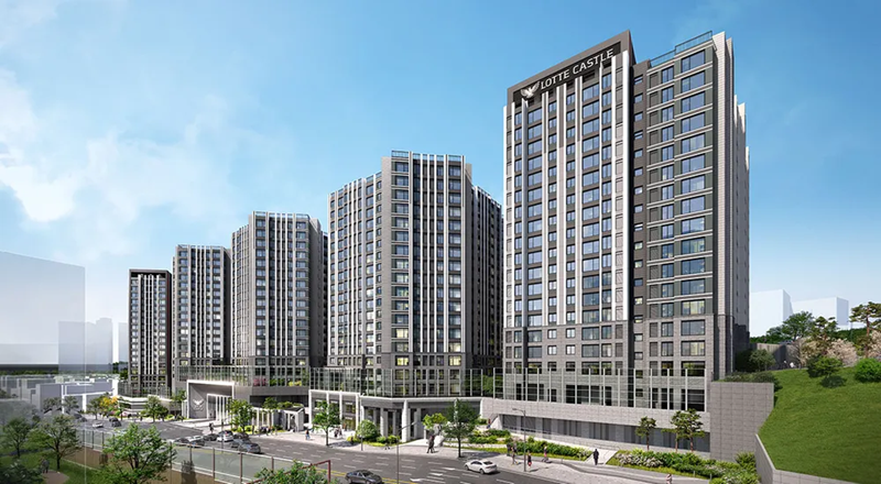 청량리 7구역 재개발 롯데캐슬하이루체의 조감도입니다 2026년 4월 입주예정
